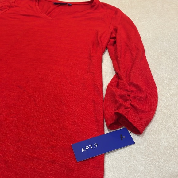 Apt. 9 brand Red Dress Style Tunic with 3/4 Sleeves size M NWT - Picture 3 of 8